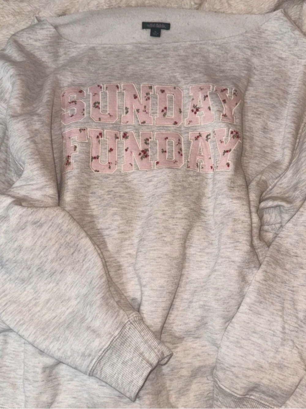 Wild Fable Sunday Funday Off Shoulder Sweatshirt - Picture 3 of 4